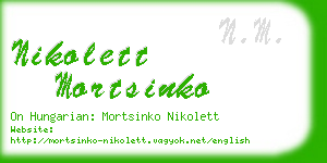 nikolett mortsinko business card